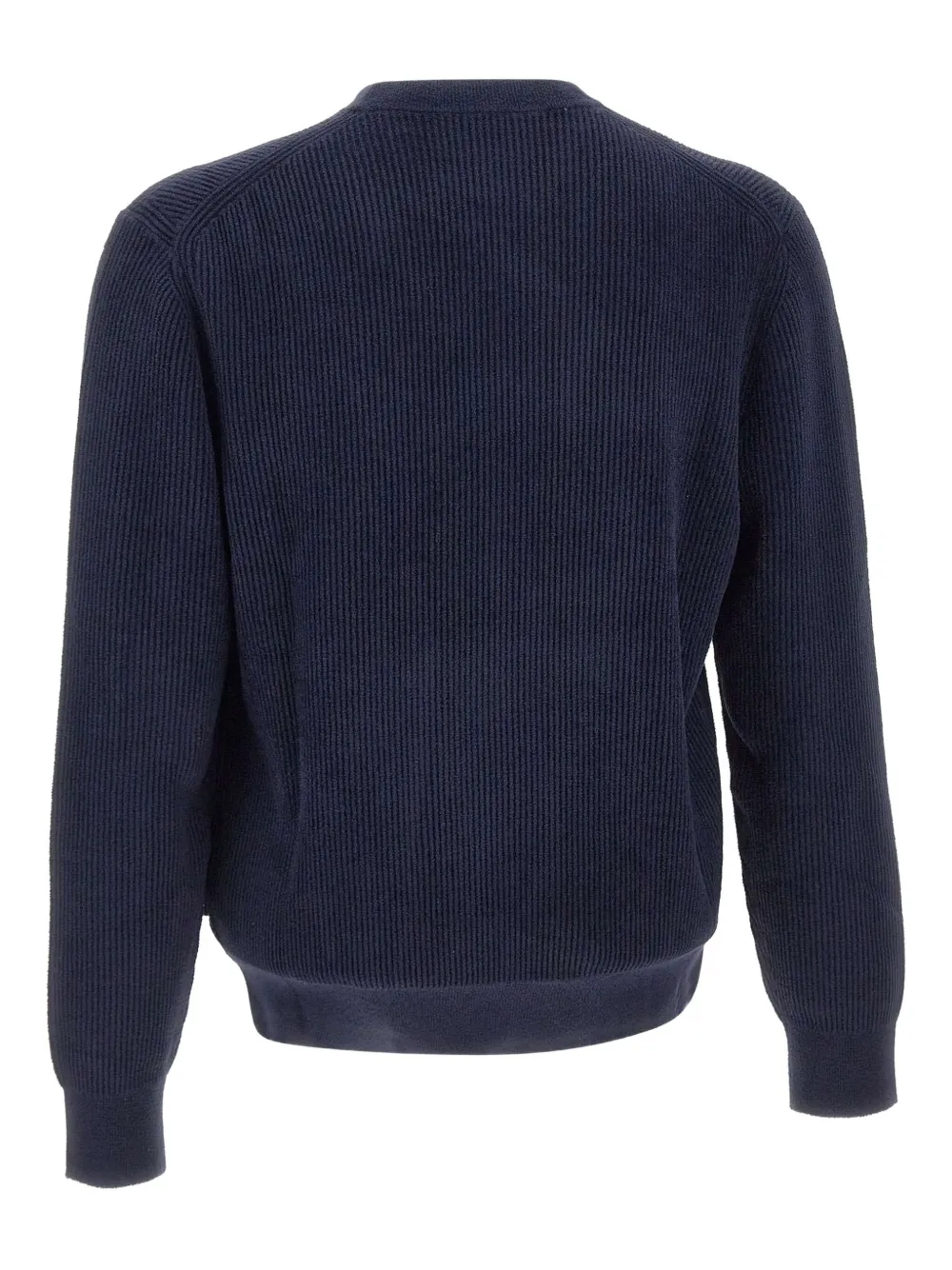 BOSS Geribbelde sweater met ronde hals - Blauw