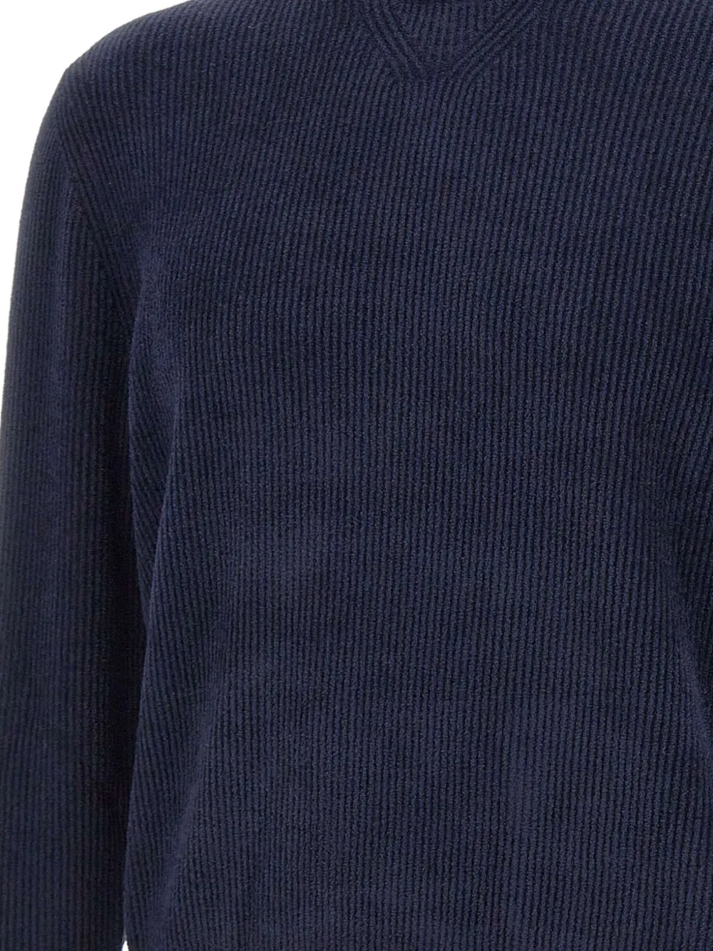 BOSS Geribbelde sweater met ronde hals Blauw