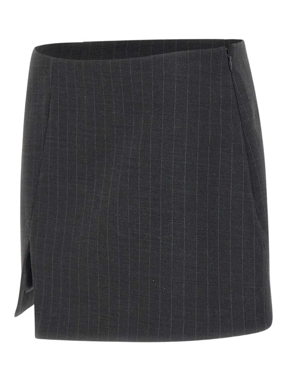 The Garment Pinstripe Slit Mini Skirt In Gray