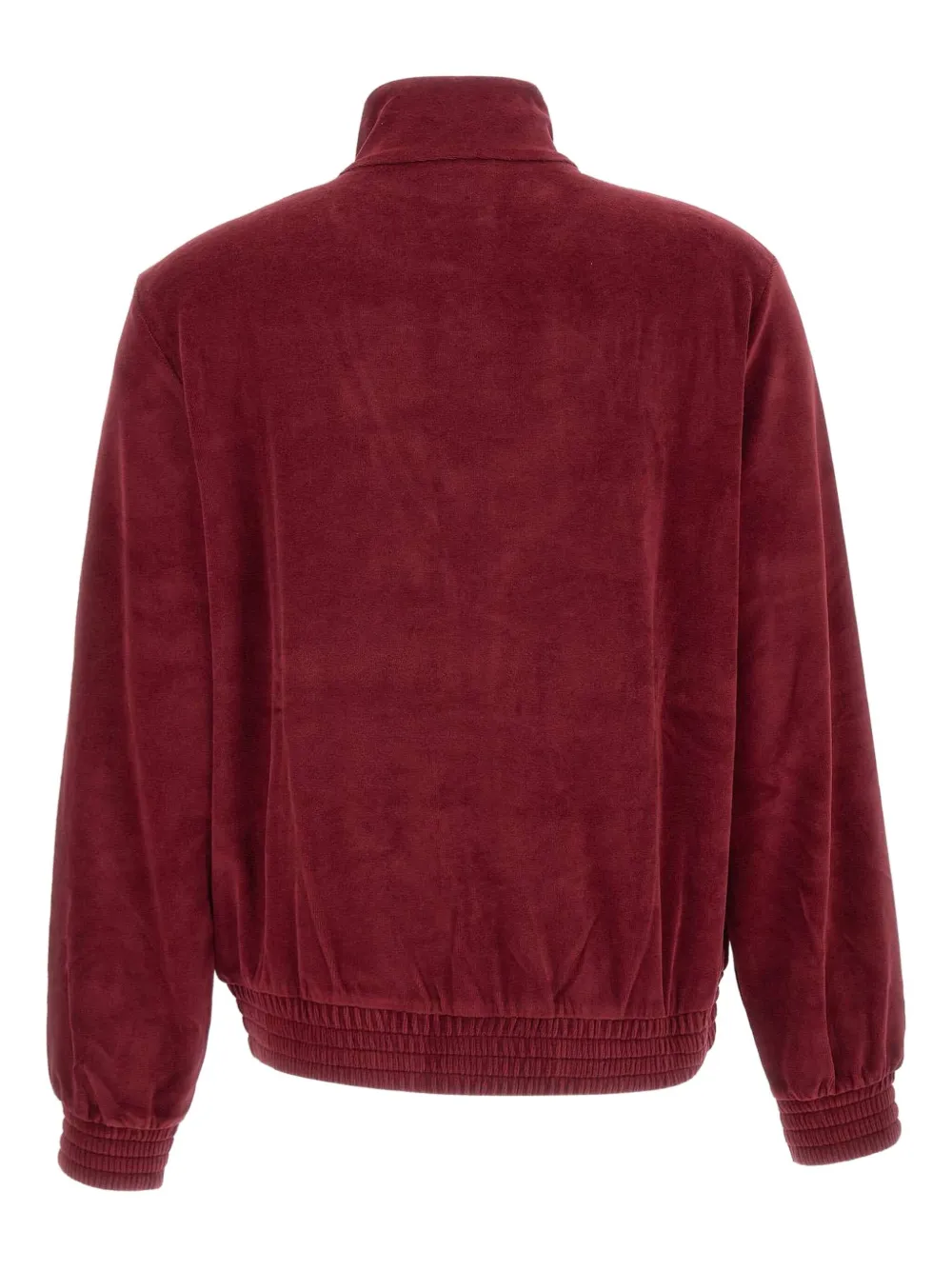 Mc2 Saint Barth Miriam Chenille Logo-embroidered Zip-up Sweater In Red