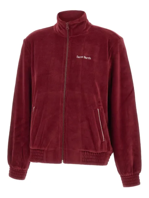 MC2 Saint Barth Miriam Chenille logo-embroidered zip-up sweater