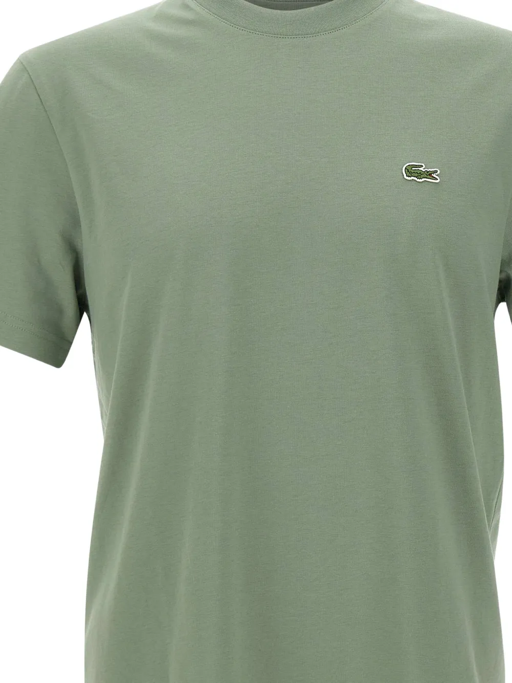 Lacoste Geribbeld T-shirt met borduurwerk Groen