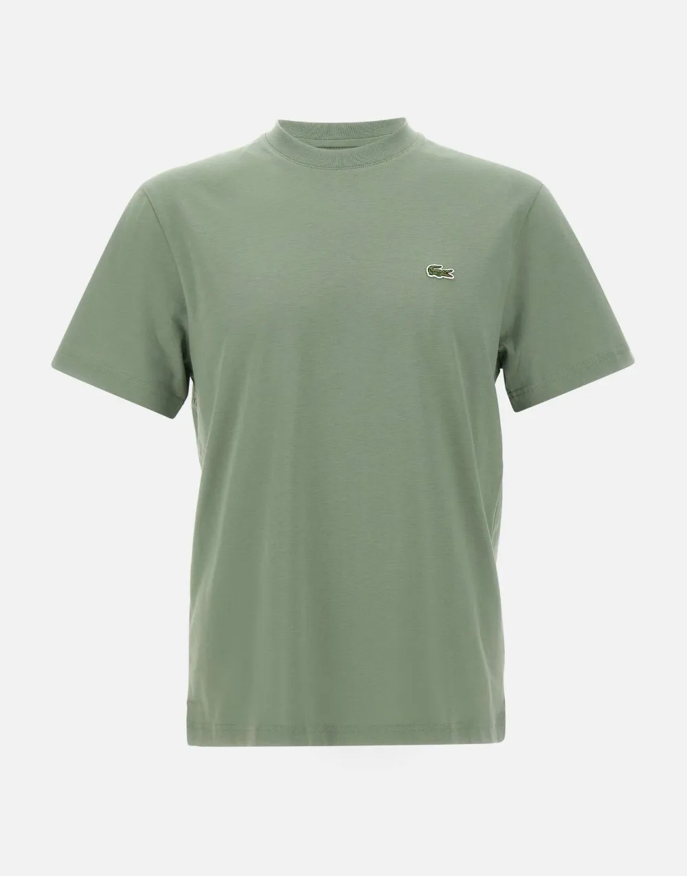 Lacoste Geribbeld T-shirt met borduurwerk - Groen