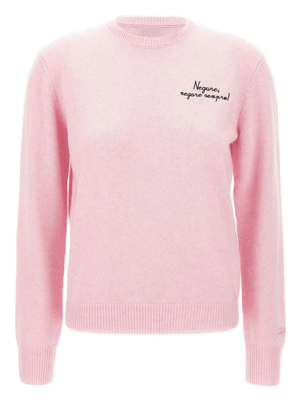 Mc2 Saint Barth Embroidered Crew Neck Sweater In Neutral