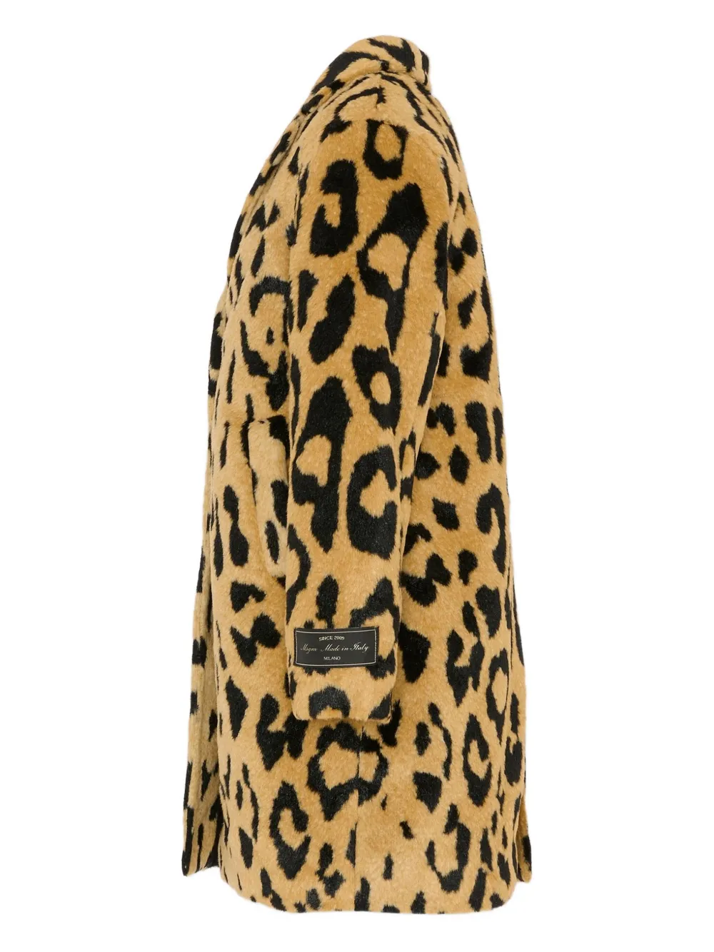 Msgm Leopard-print Faux-fur Coat In Brown