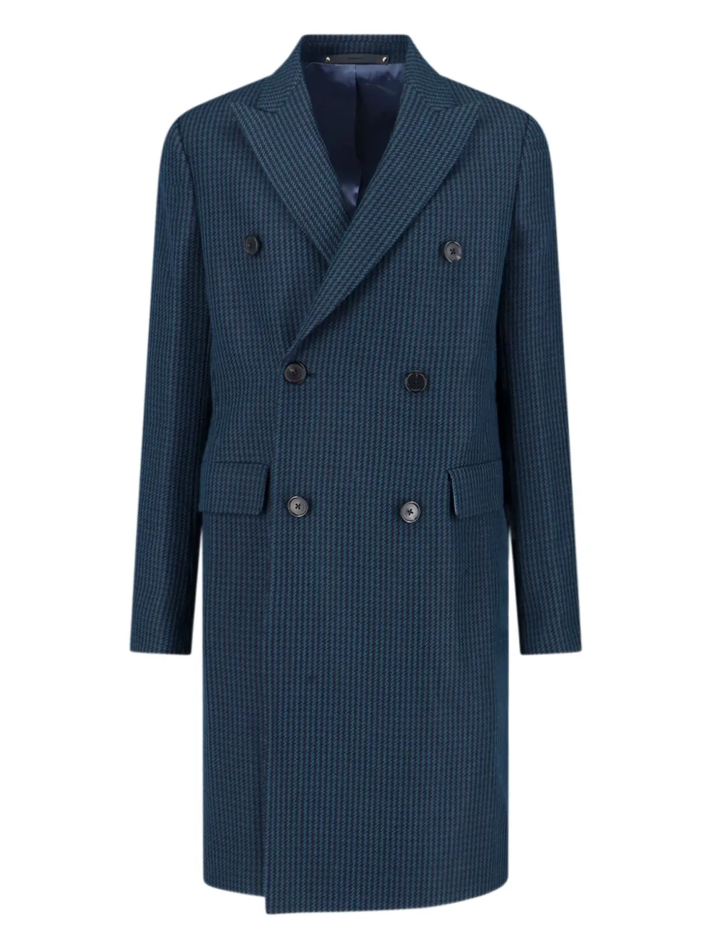 Paul Smith checked double-breasted coat | Blue | Image 1