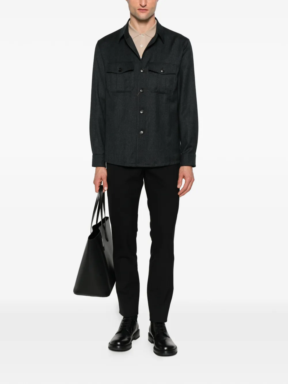 John Smedley Belper long sleeve polo shirt - Beige