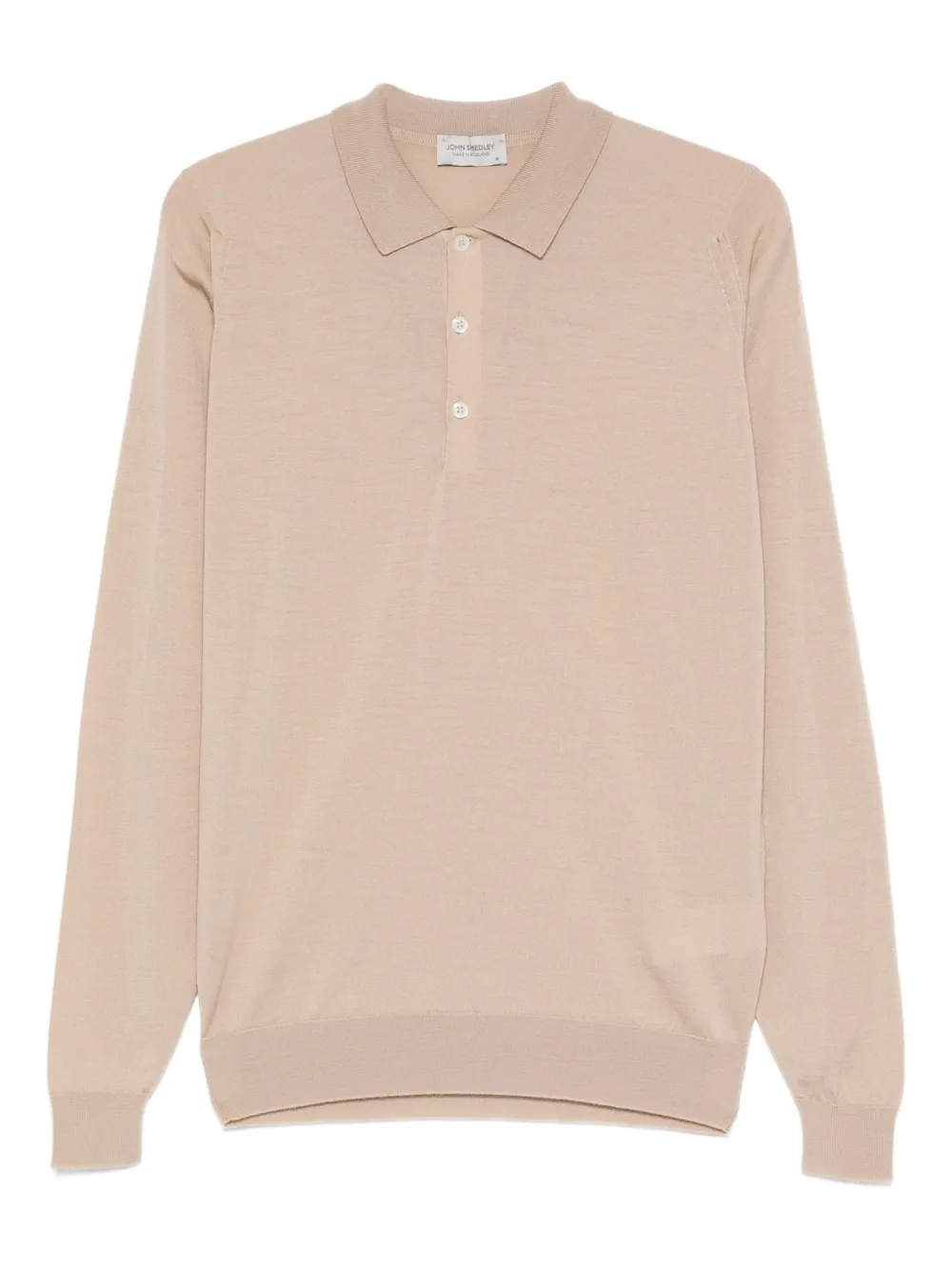 John Smedley Belper long sleeve polo shirt - Toni neutri