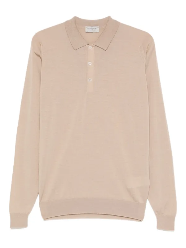 John Smedley Belper ロングスリーブ ポロシャツ | ニュートラル 