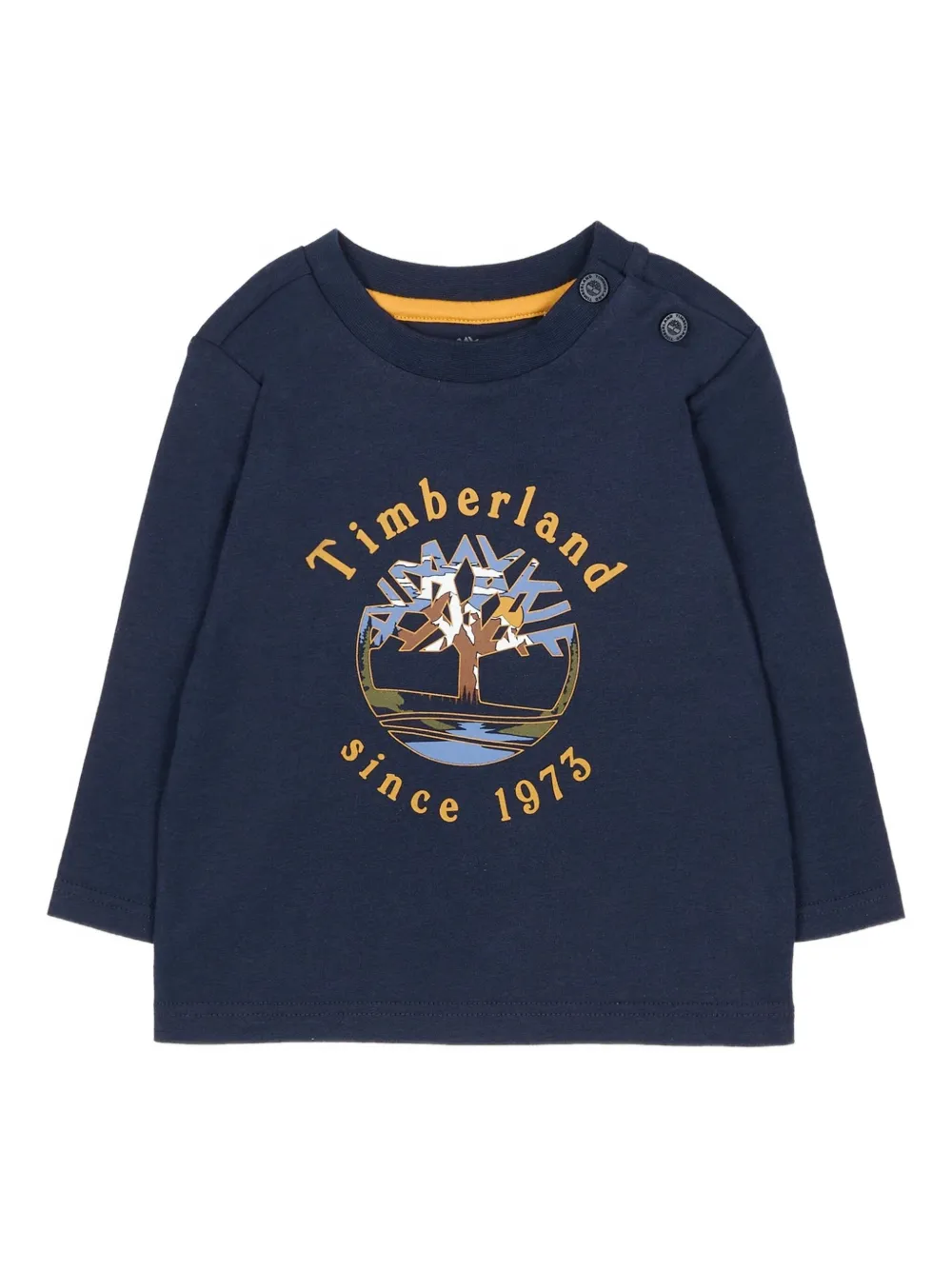 Timberland Graphic-print Long-sleeve T-shirt In Blue