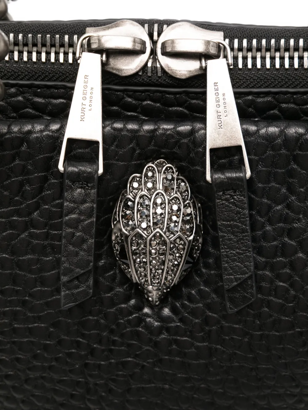 Kurt Geiger Chain Embellished Shoulder Bag In Black