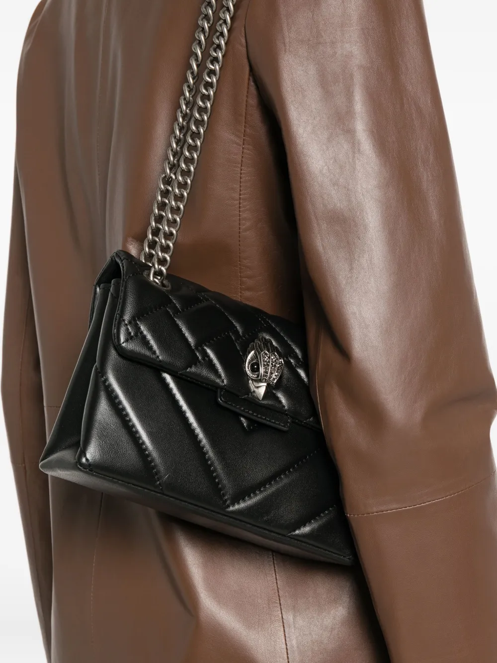 Kurt Geiger Kensington Quilted Chain Crossbody Bag In Black