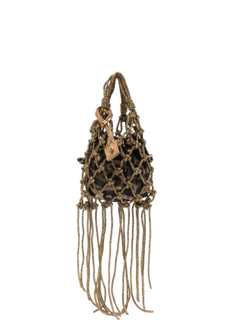 Kurt Geiger London mini fringed Leopard Print Backpack