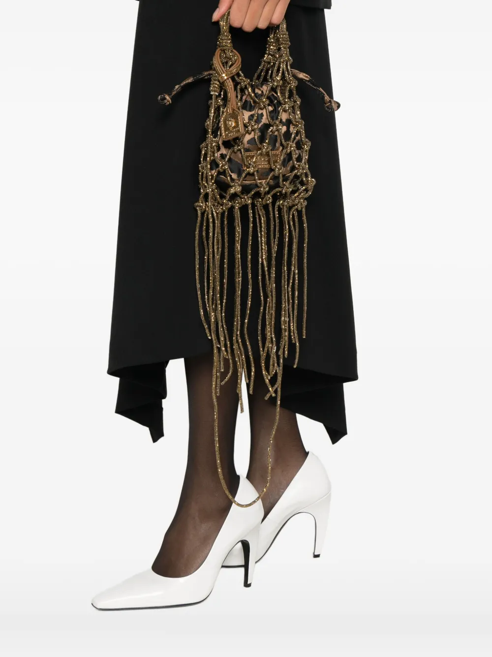 Kurt Geiger Mini Fringed Leopard Print Backpack In Brown