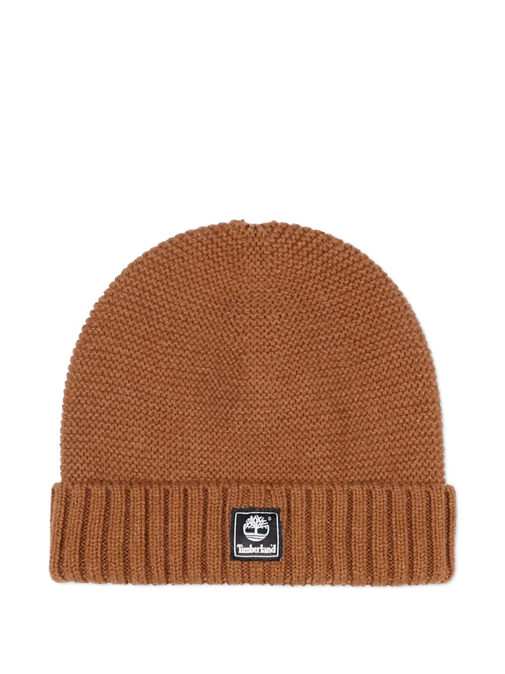 Timberland Logo-patch Beanie Hat In Brown