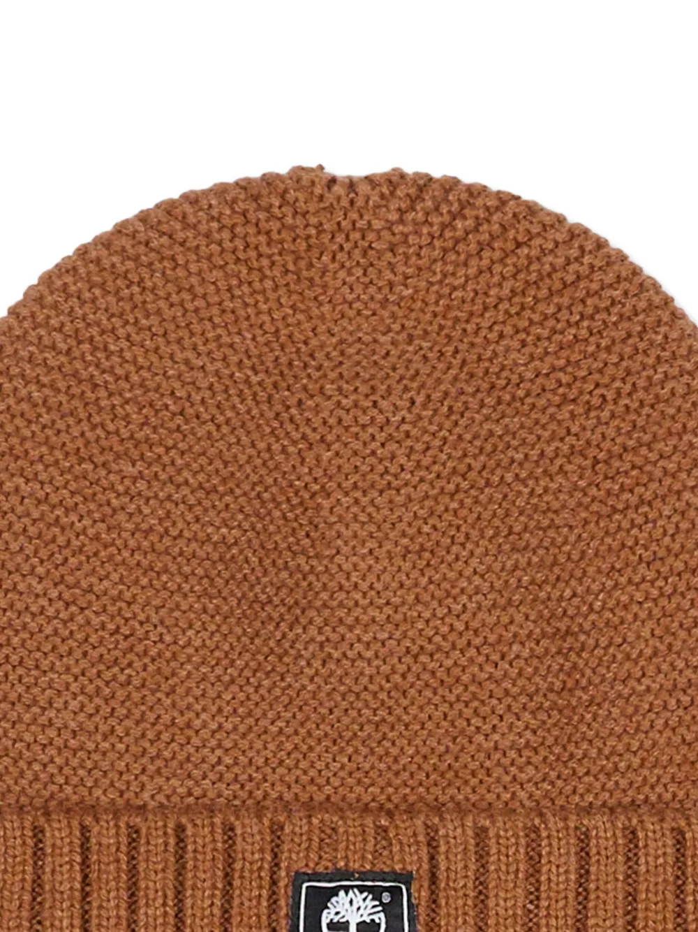 Timberland Logo-patch Beanie Hat In Brown