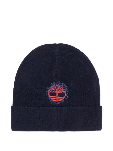 Timberland Kids embroidered-logo beanie hat