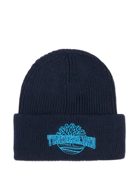 Timberland Kids embroidered-logo beanie hat 