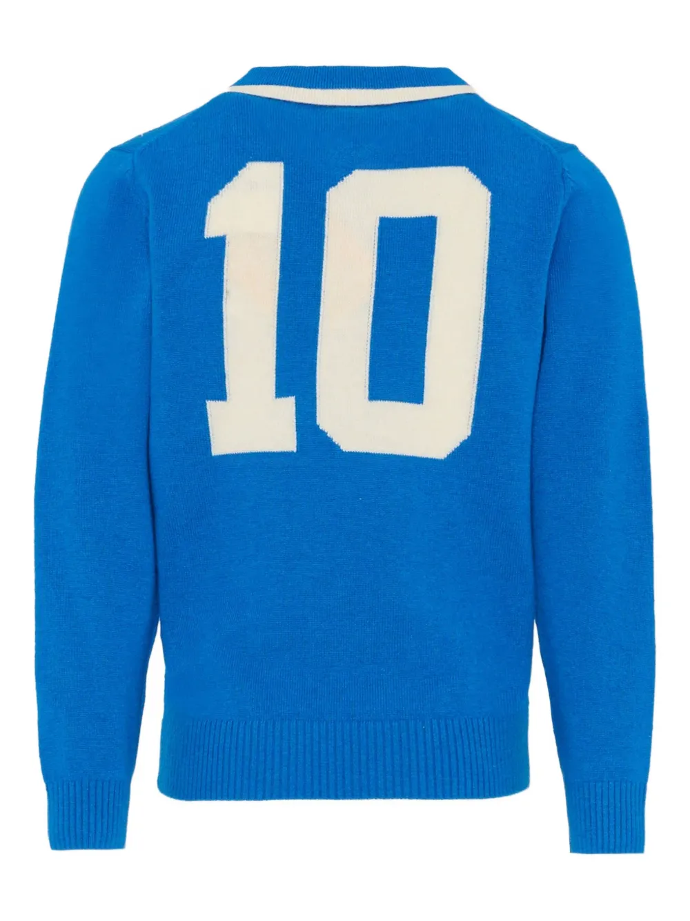 Mc2 Saint Barth Snoopy Polo-collar Sweater In Blue