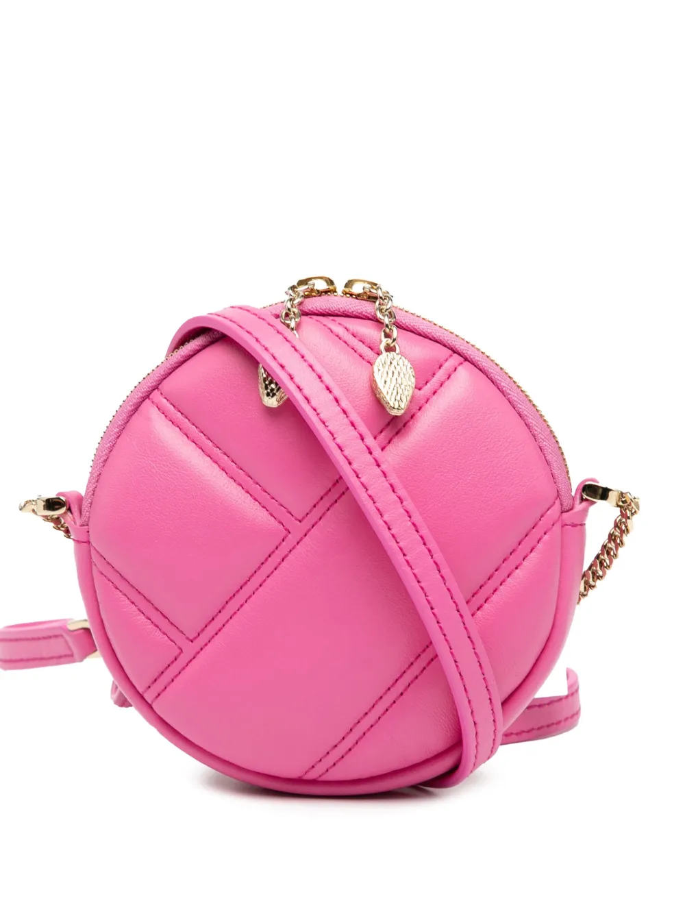 Bvlgari Pre-Owned 2020-2025 Leather Serpenti Cabochon Round crossbody bag – Pink