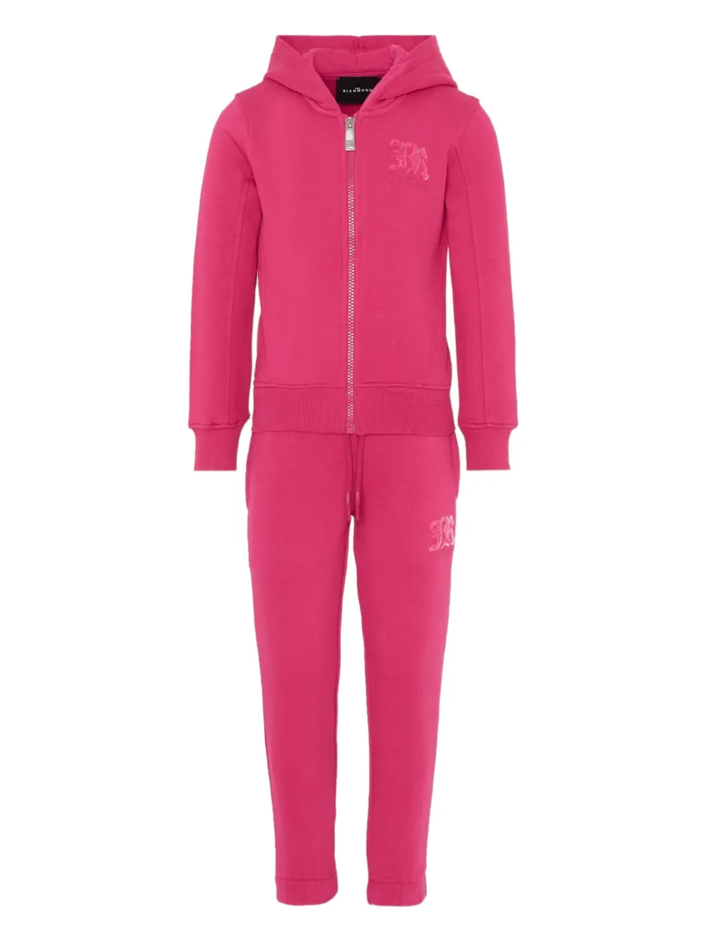 John Richmond Junior zip-up hooded tracksuit set - Rosa