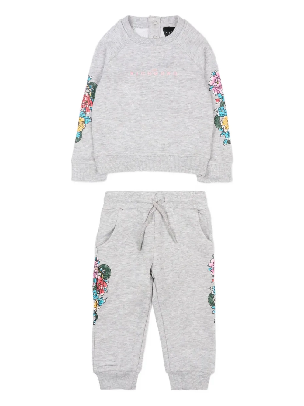 John Richmond Junior floral-print tracksuit set - Grigio