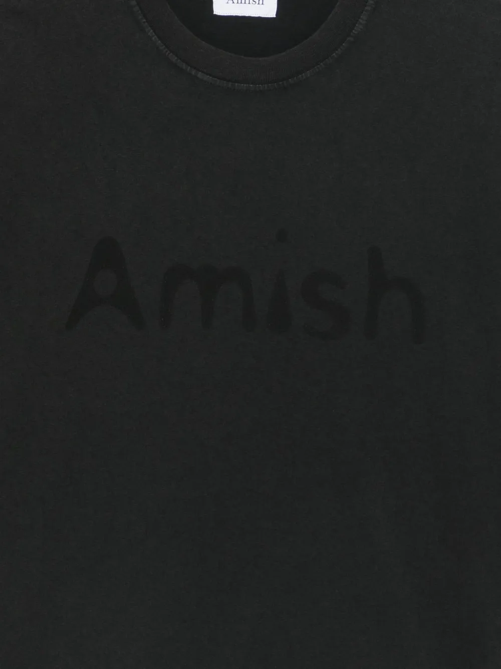 AMISH T-shirt met logo en lange mouwen Zwart
