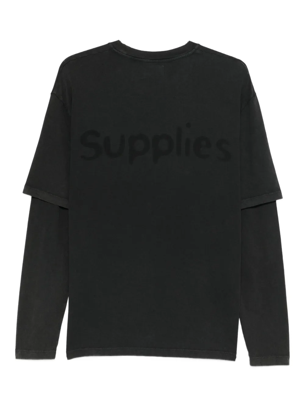 AMISH long-sleeve logo T-shirt - Zwart