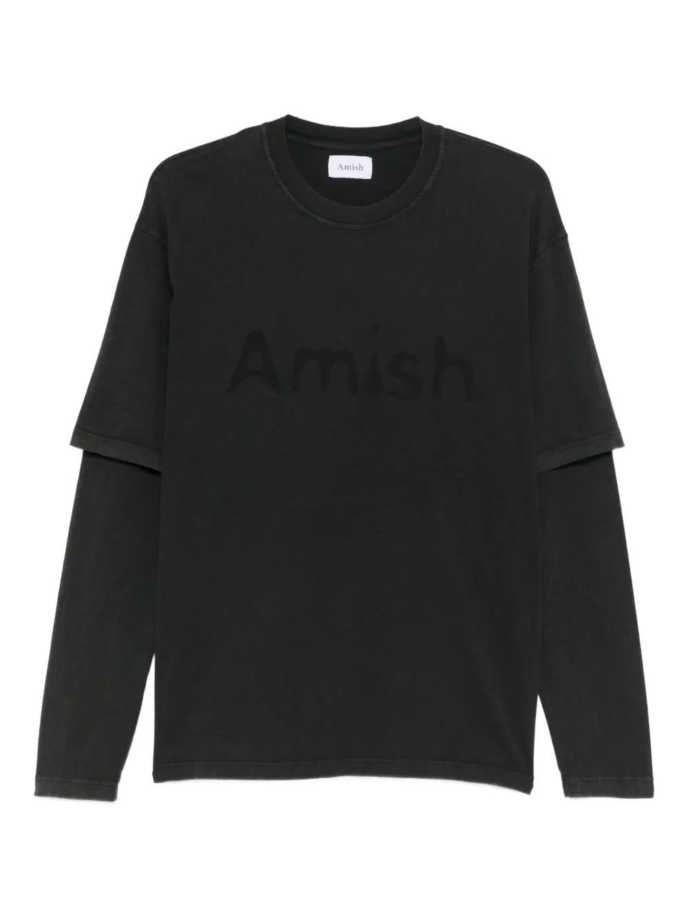 AMISH ロゴ ロングTシャツ | ブラック | Image 1