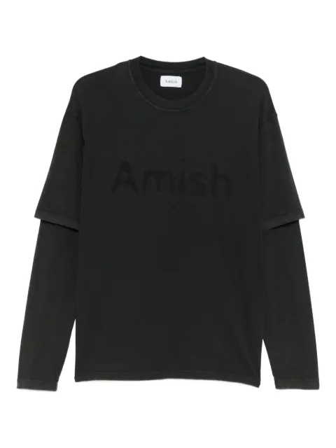 AMISH long-sleeve logo T-shirt