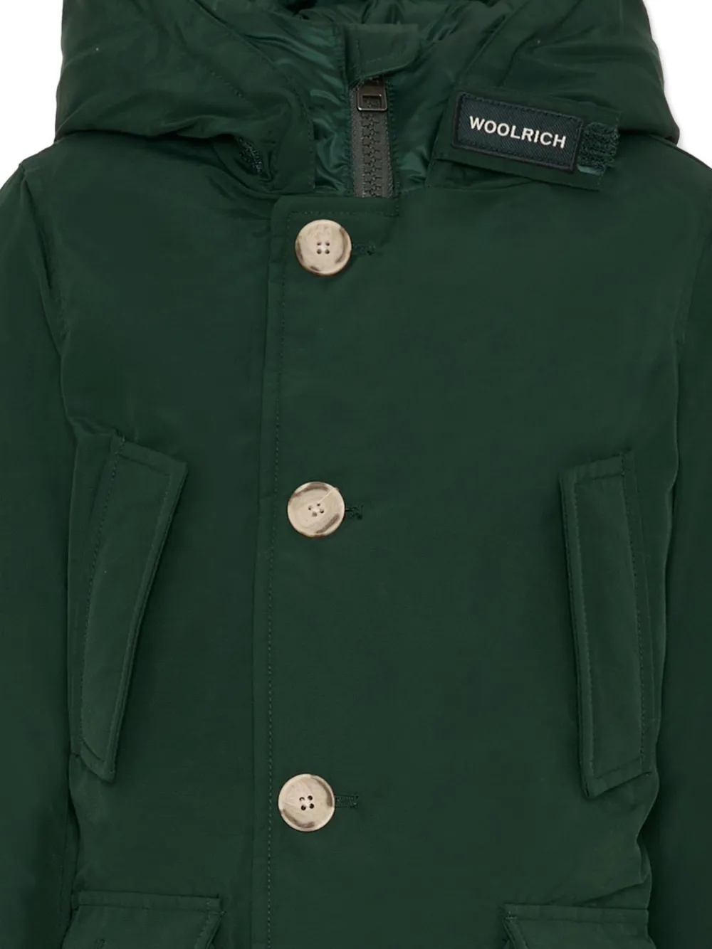 Woolrich Arctic Hooded Padded Coat In Green
