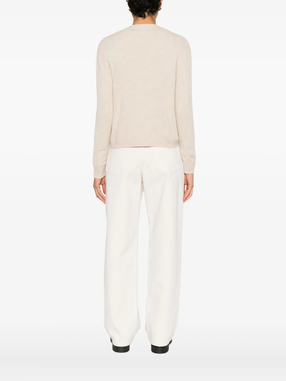 From Future Heart-intarsia Button-up Cardigan In Neutral