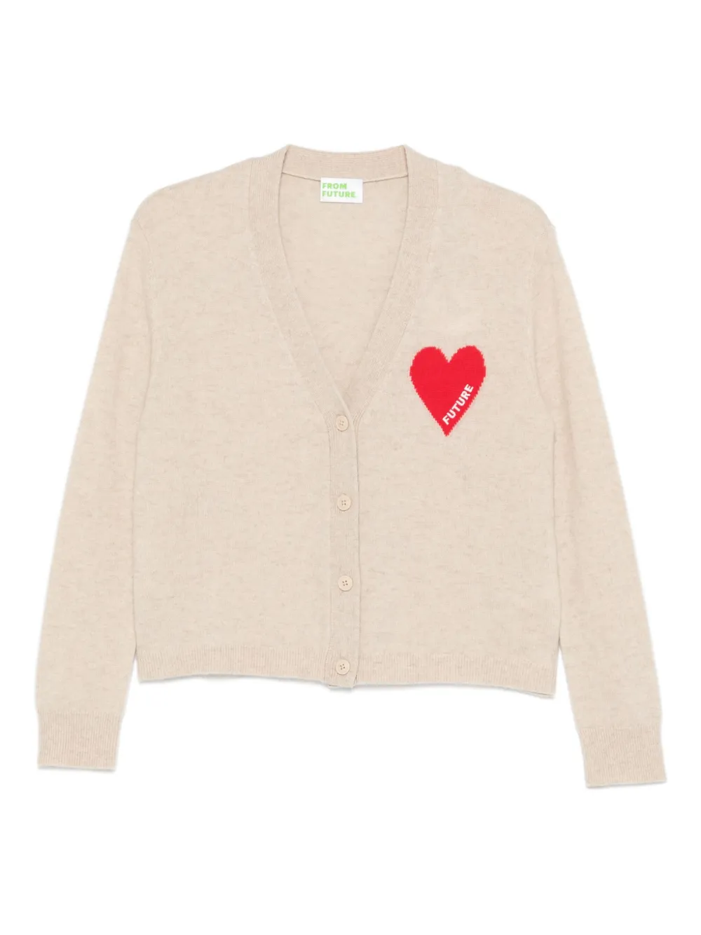 FROM FUTURE heart-intarsia button-up cardigan | neutro | Image 1