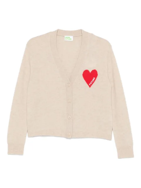 FROM FUTURE heart-intarsia button-up cardigan