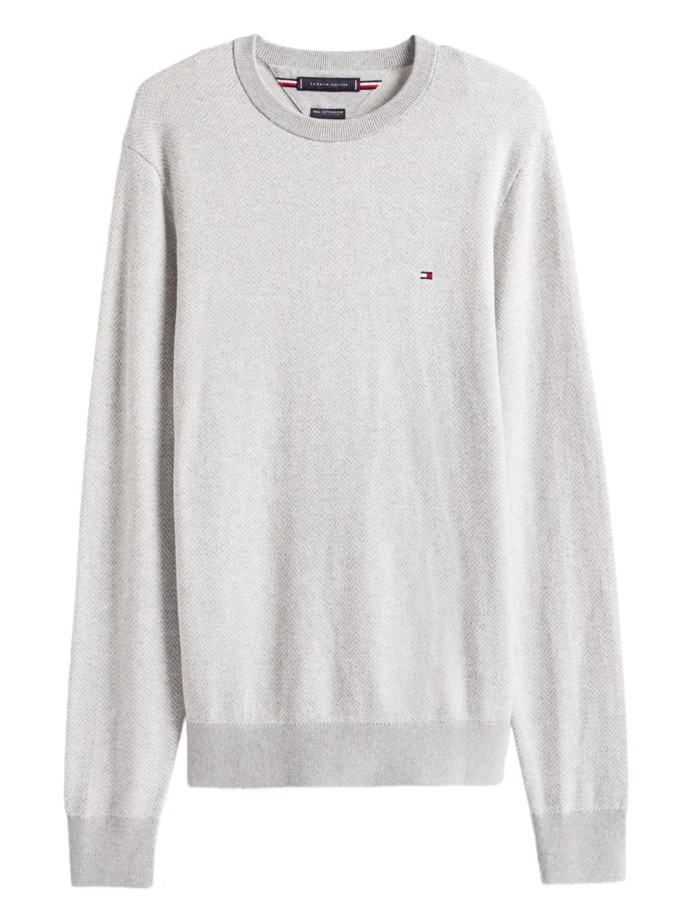 Tommy Hilfiger suéter con cuello redondo y motivo pied de poule | gris | Image 1