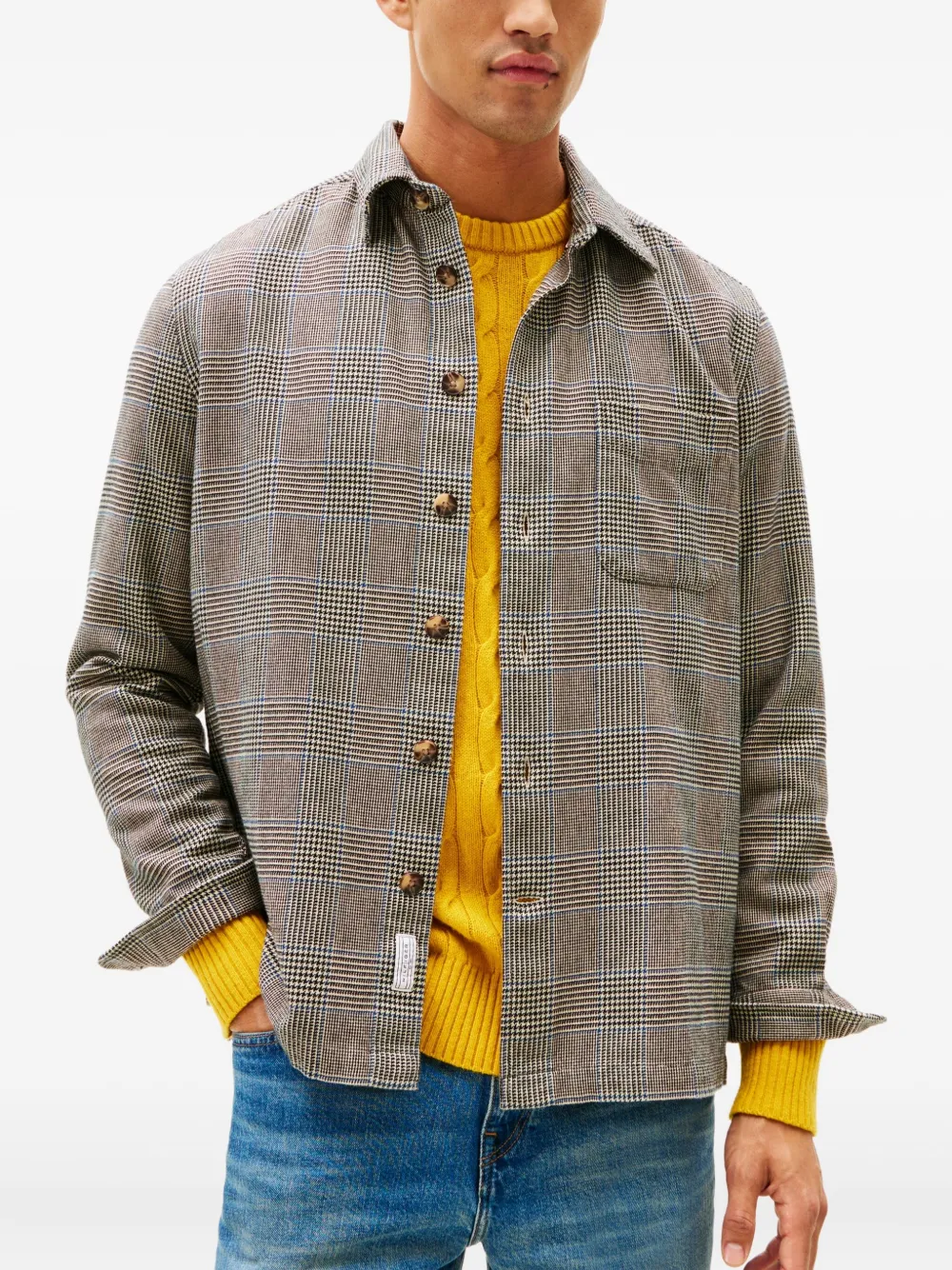 Tommy Hilfiger Plaid Pocket Shirt In Brown