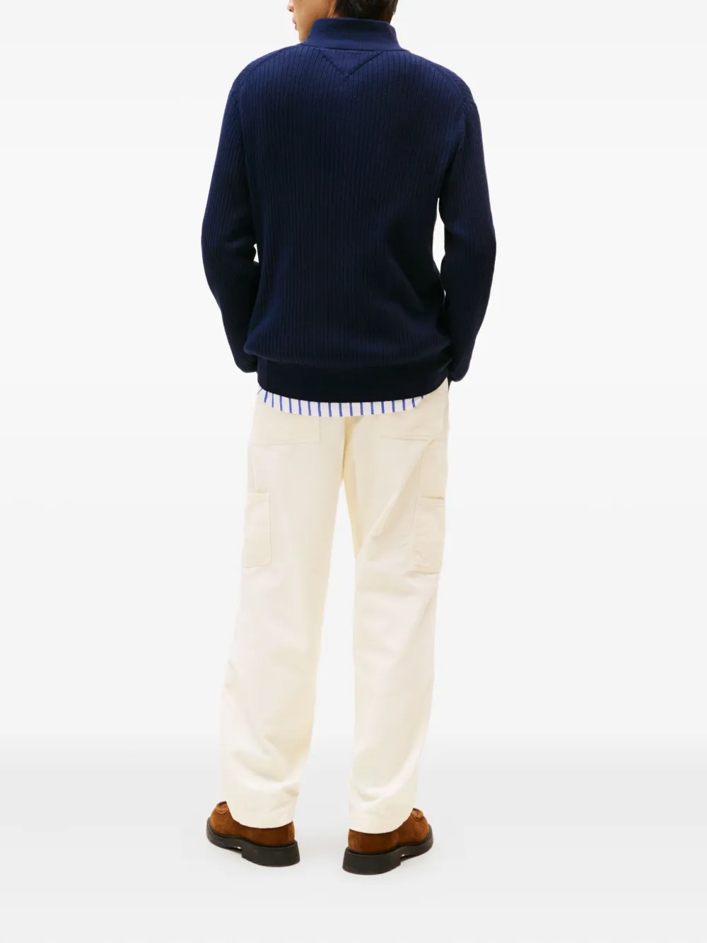 Tommy Hilfiger Quarter-zip Ribbed Knitwear In Blue