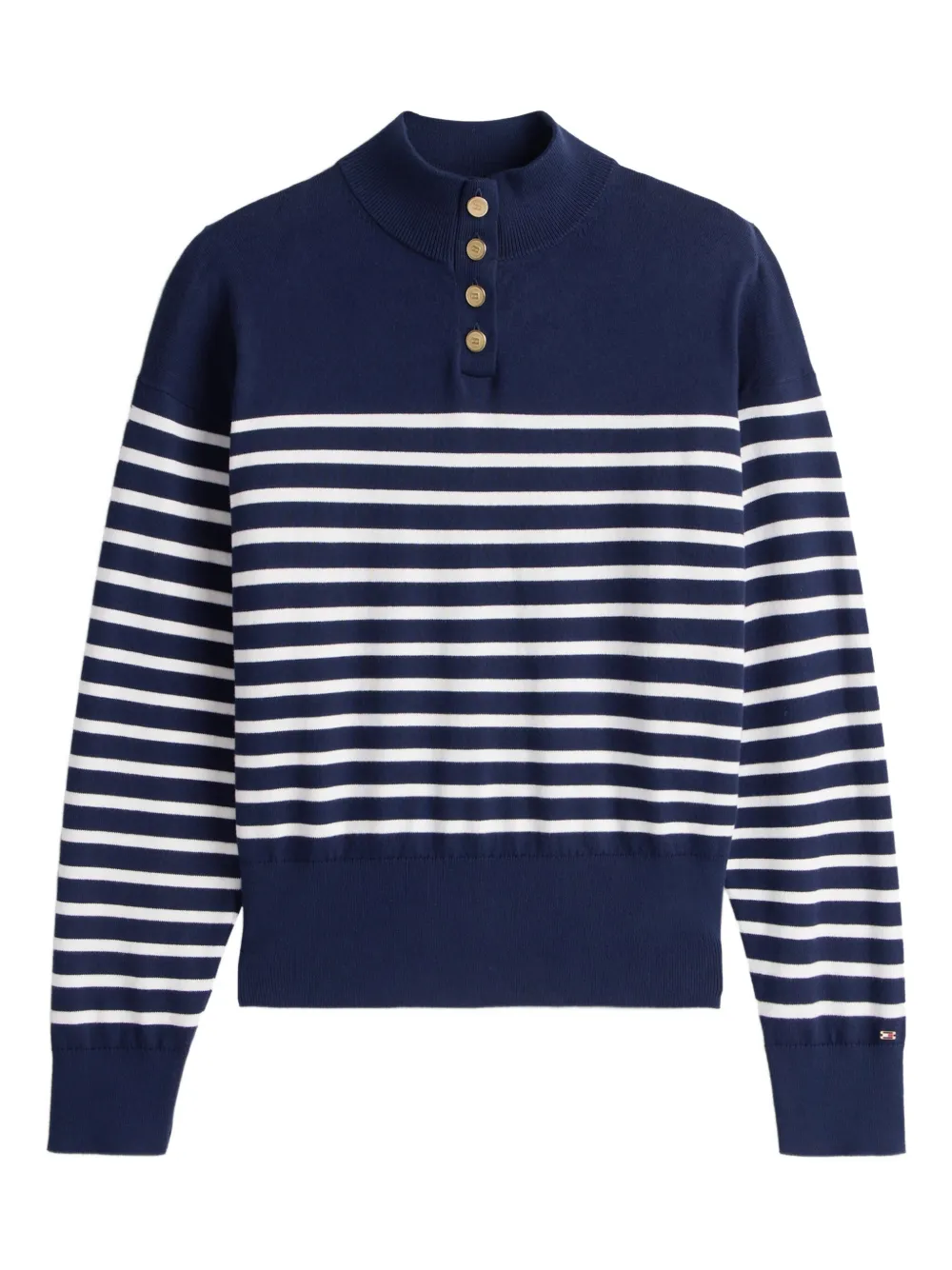 Tommy Hilfiger Striped-pattern Button Sweater In Multi