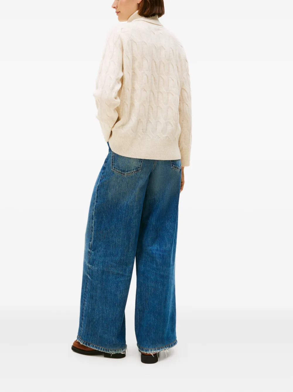 Tommy Hilfiger Kabelgebreide coltrui Beige