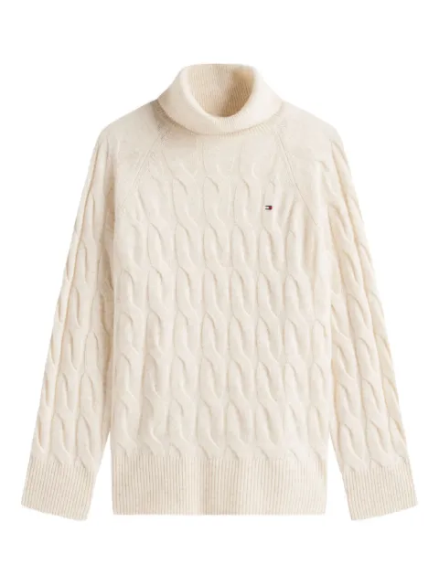 Tommy Hilfiger suéter tejido de ochos con cuello vuelto