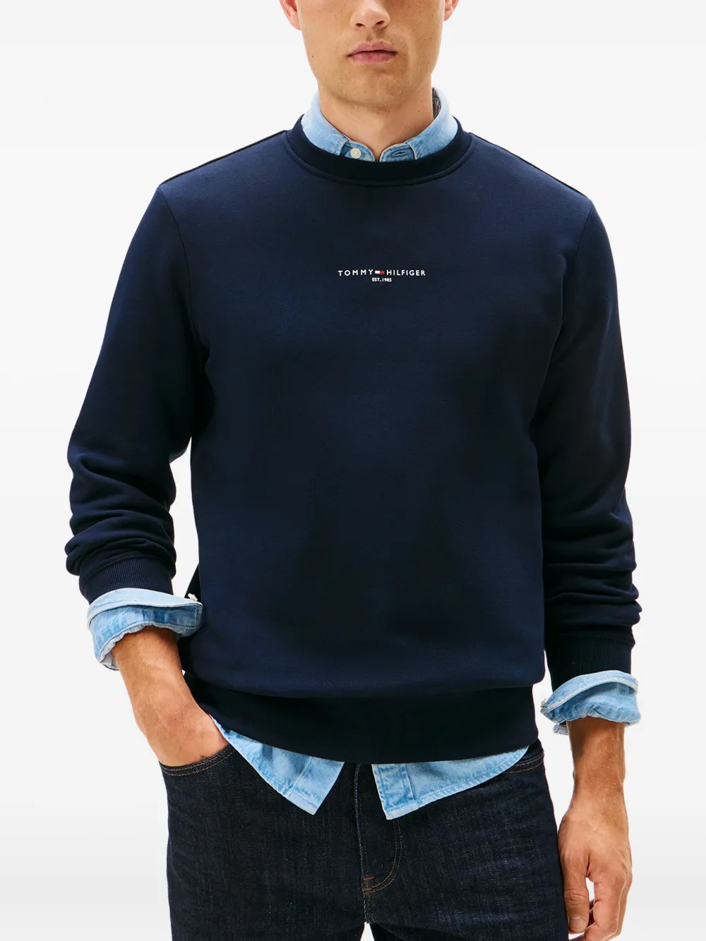 Tommy Hilfiger Sweater met ronde hals Blauw