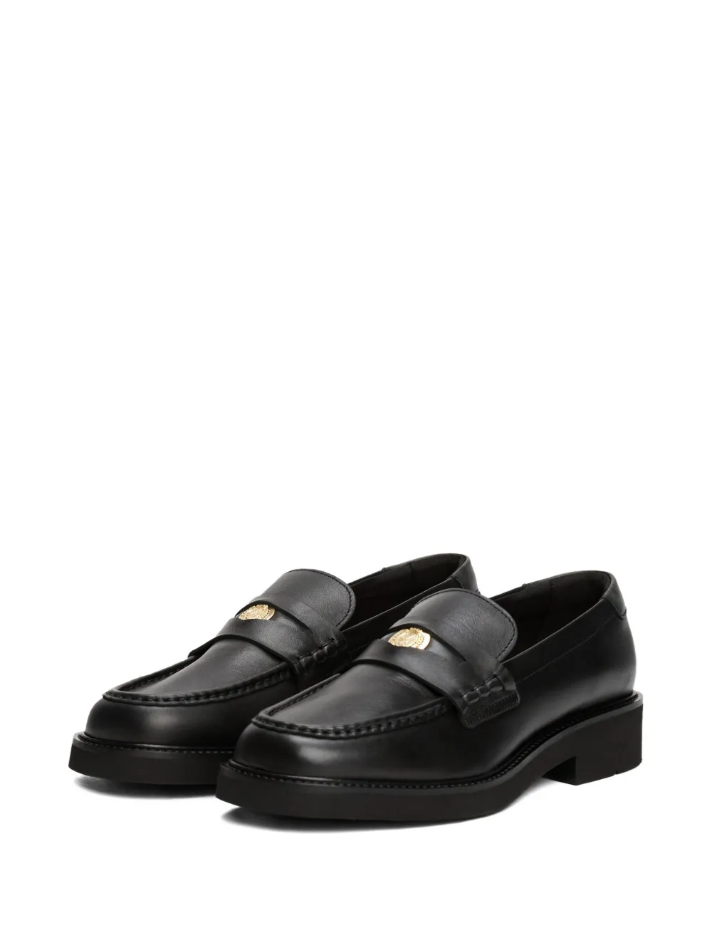 Tommy Hilfiger logo-plaque loafers - Zwart