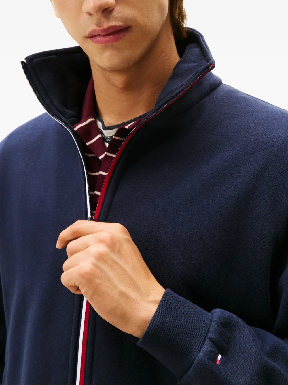 Tommy Hilfiger Stripe-detailed Sweatshirt In Blue