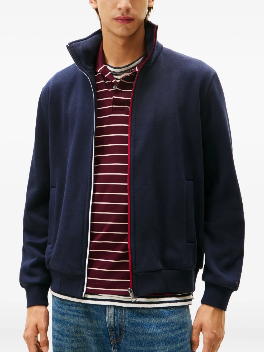 Tommy Hilfiger Stripe-detailed Sweatshirt In Blue