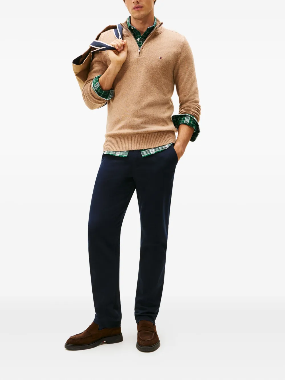 Tommy Hilfiger zip neck jumper - Beige