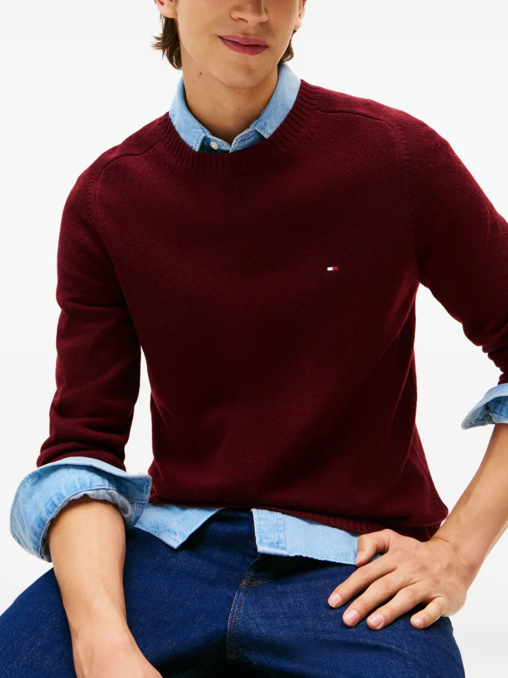 Tommy Hilfiger Sweater met logo Rood