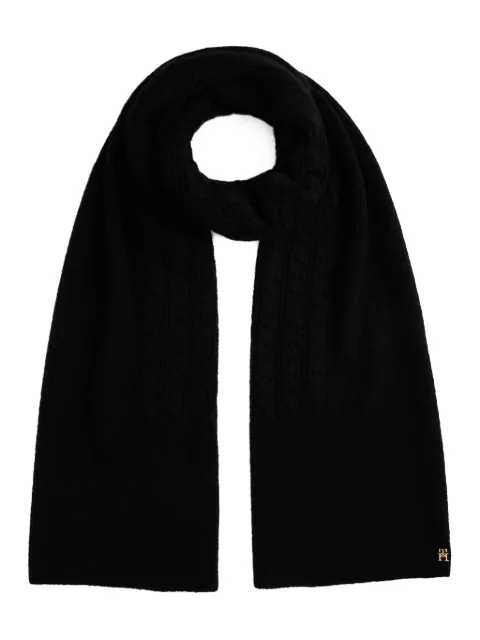 Tommy Hilfiger cable-knit logo scarf