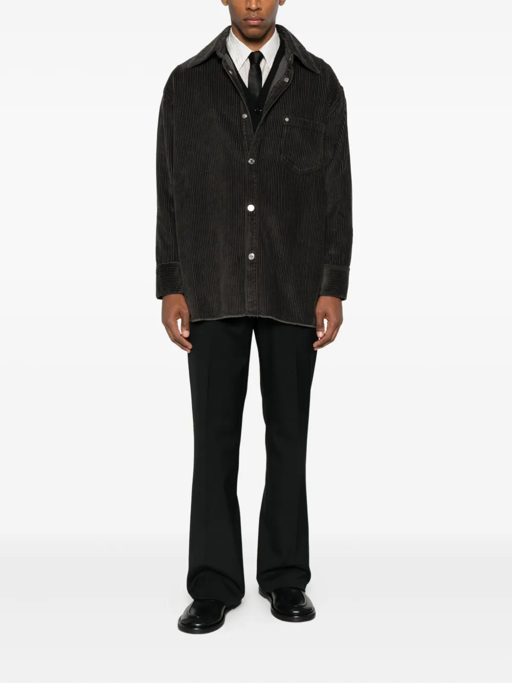 AMI Paris Overhemd met zijsplit - Grijs