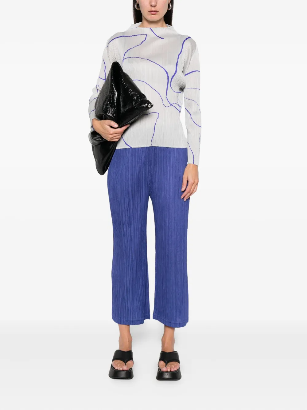 Issey Miyake Belt-loops Trousers In Blue