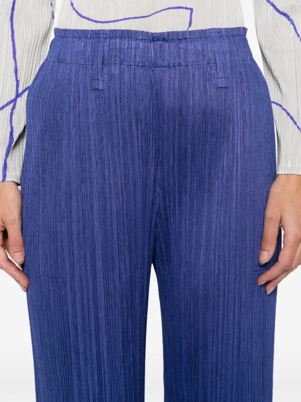 Issey Miyake belt-loops Trousers | Blue | FARFETCH ID